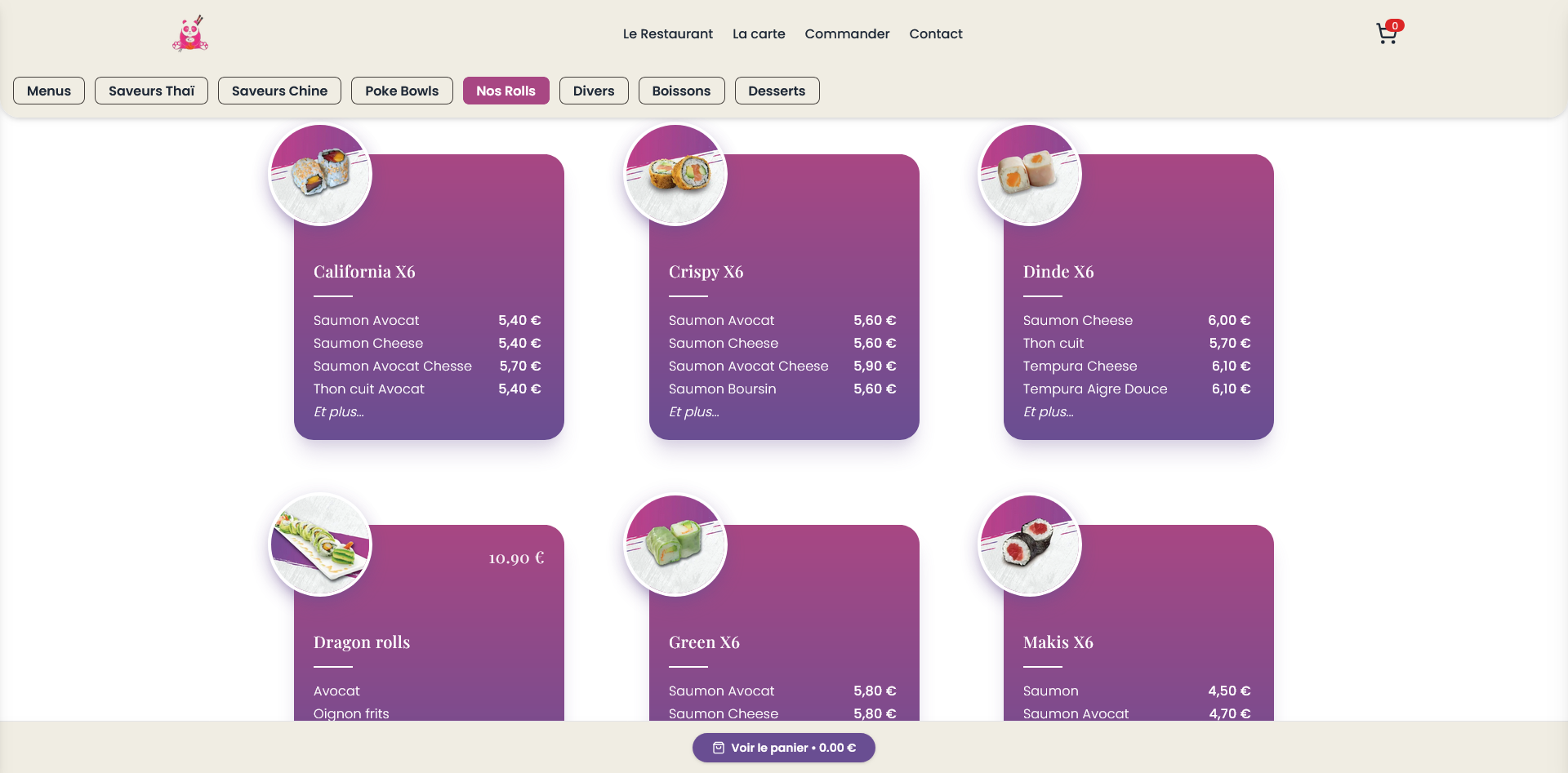 My Sushi – Application web de commande personnalisée